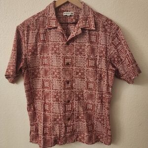Reyn Spooner UniGlo Vibrant Floral Button-down Shirt Mens sz Medium